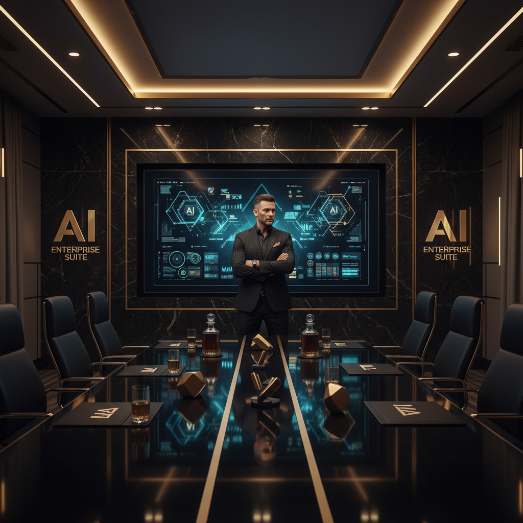 AI Enterprise Suite - Executive Boardroom Lifestyle Mockup